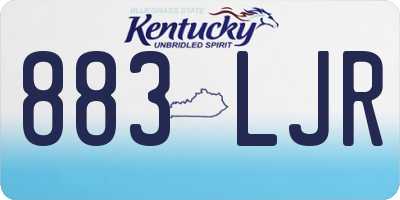 KY license plate 883LJR