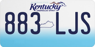 KY license plate 883LJS
