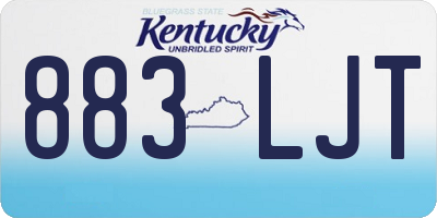 KY license plate 883LJT