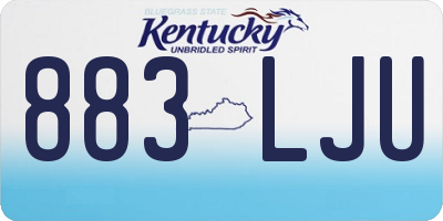 KY license plate 883LJU