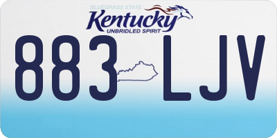 KY license plate 883LJV