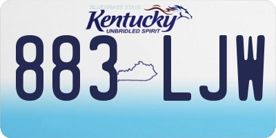 KY license plate 883LJW