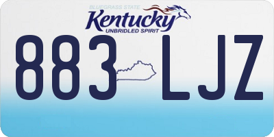 KY license plate 883LJZ
