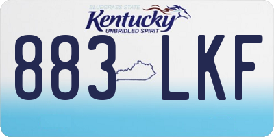 KY license plate 883LKF