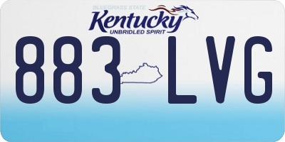 KY license plate 883LVG
