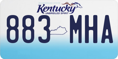 KY license plate 883MHA