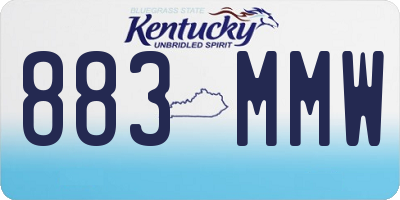 KY license plate 883MMW