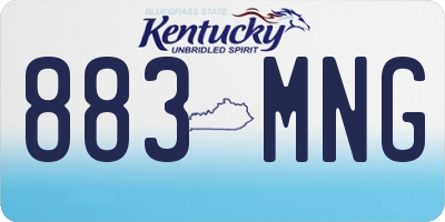 KY license plate 883MNG