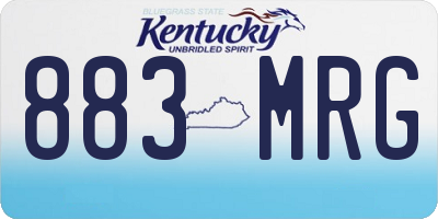 KY license plate 883MRG