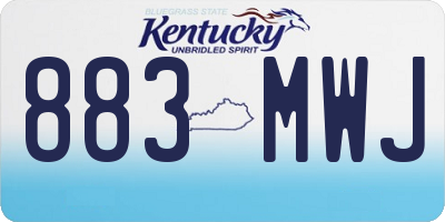 KY license plate 883MWJ