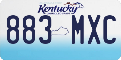 KY license plate 883MXC