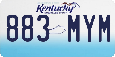 KY license plate 883MYM