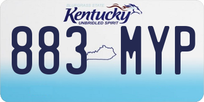 KY license plate 883MYP
