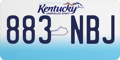 KY license plate 883NBJ