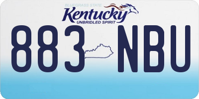 KY license plate 883NBU