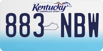 KY license plate 883NBW