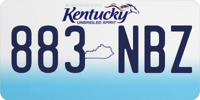 KY license plate 883NBZ