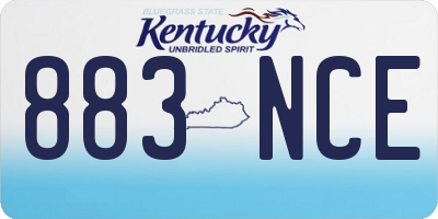 KY license plate 883NCE