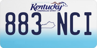KY license plate 883NCI