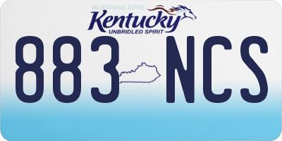 KY license plate 883NCS