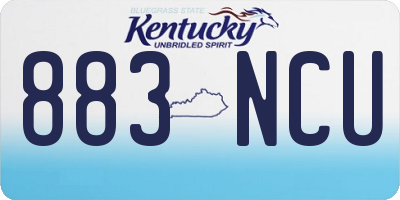 KY license plate 883NCU