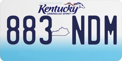 KY license plate 883NDM