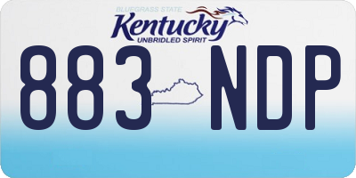KY license plate 883NDP