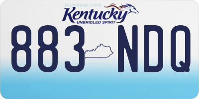 KY license plate 883NDQ