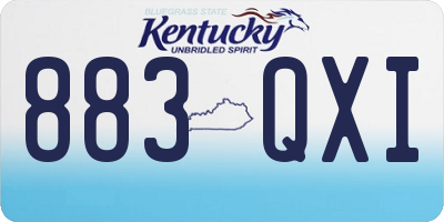 KY license plate 883QXI