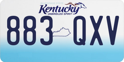 KY license plate 883QXV