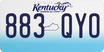 KY license plate 883QYO