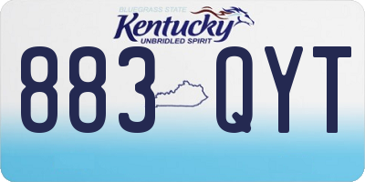 KY license plate 883QYT