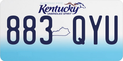 KY license plate 883QYU