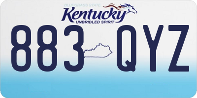 KY license plate 883QYZ