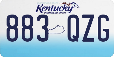 KY license plate 883QZG