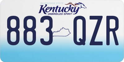 KY license plate 883QZR
