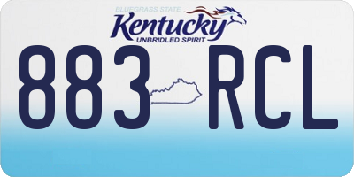 KY license plate 883RCL