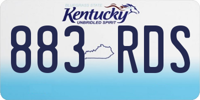 KY license plate 883RDS