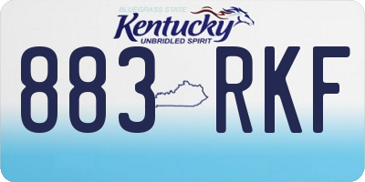 KY license plate 883RKF