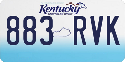 KY license plate 883RVK