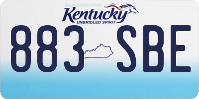 KY license plate 883SBE