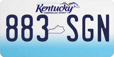KY license plate 883SGN