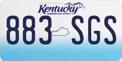 KY license plate 883SGS