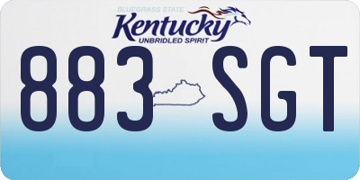 KY license plate 883SGT