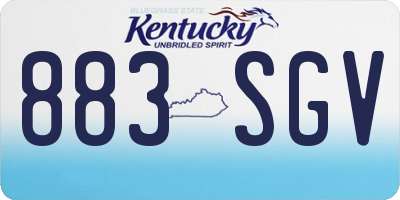 KY license plate 883SGV