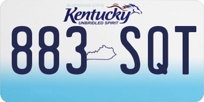 KY license plate 883SQT