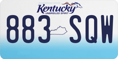 KY license plate 883SQW