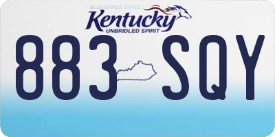 KY license plate 883SQY