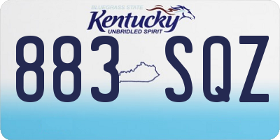 KY license plate 883SQZ