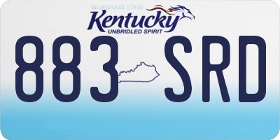 KY license plate 883SRD